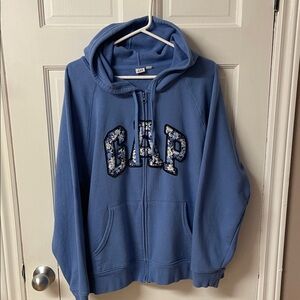 GAP Blue Hoodie with Floral Logo